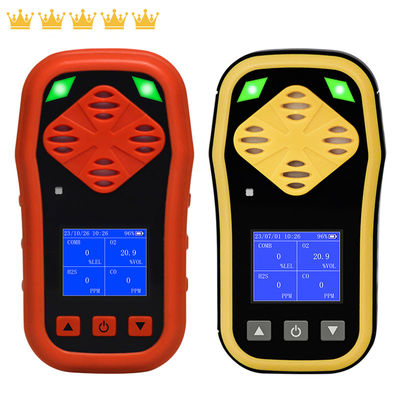 IP67 โทรศัพท์มือถือส่วนบุคคล 4 เครื่องตรวจจับแก๊ส H2S CO O2 LEL พร้อมแบตเตอรี่