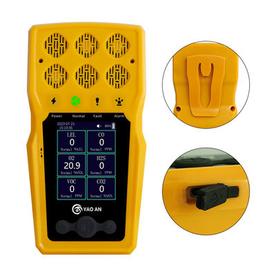 เครื่องวัดก๊าซหลายตัวพกพา 6 ใน 1 EX CO2 CO2 O2 NO2 H2S VOC NH3 6 เครื่องตรวจจับก๊าซพร้อมปั๊ม