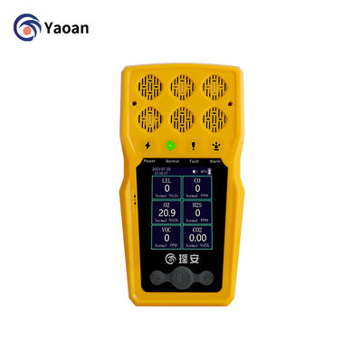 CE ATEX 6 ใน 1 เครื่องตรวจจับก๊าซพกพา CO CO2 H2S CL2 NH3 CH4 NO2 H2 เครื่องตรวจจับก๊าซหลายตัว